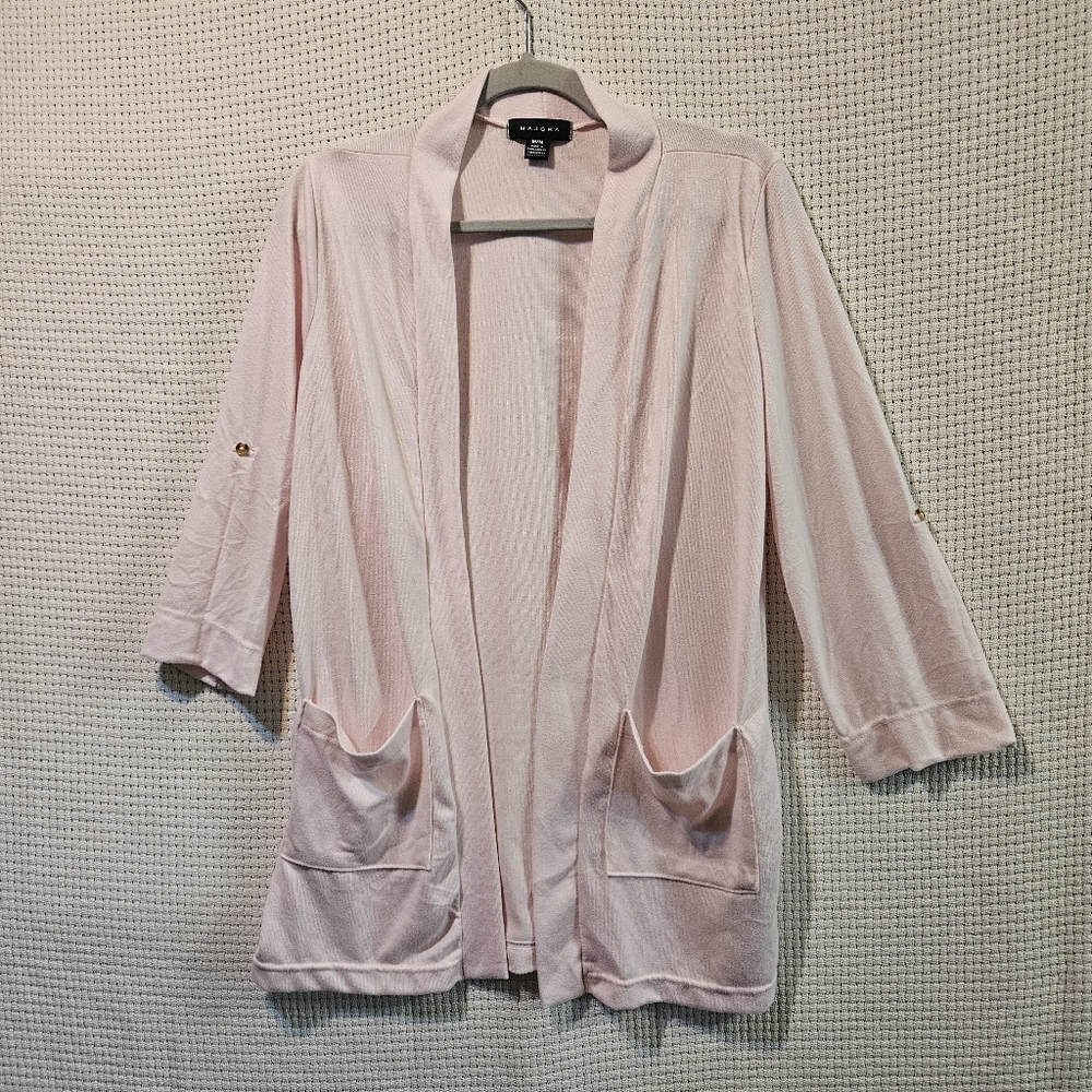 Majora Medium Pastel Pink Open Front Lightweight Cardigan